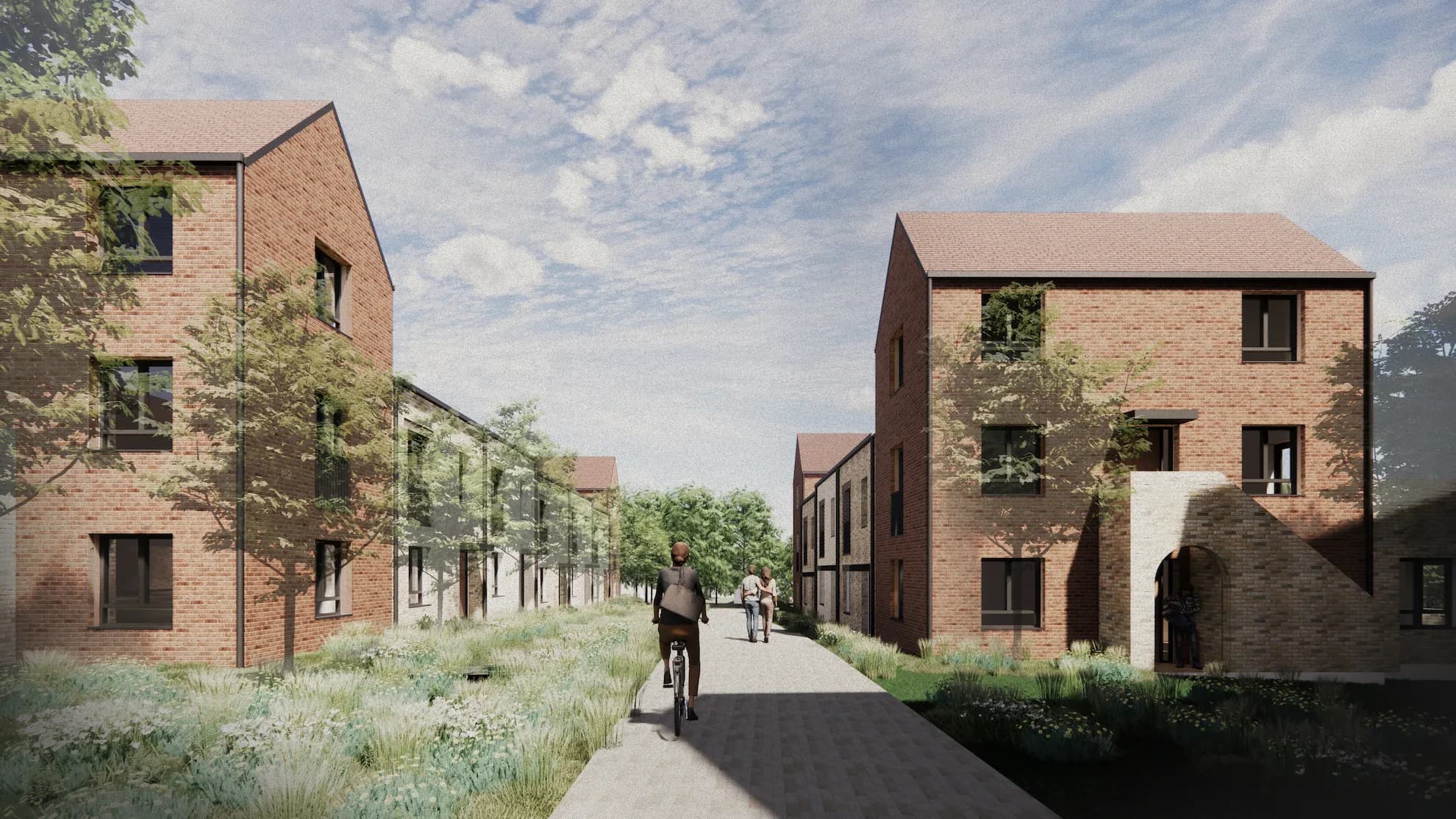 Computer-generated view of SNG's proposed affordable homes on Plot 2 at Townhill Park