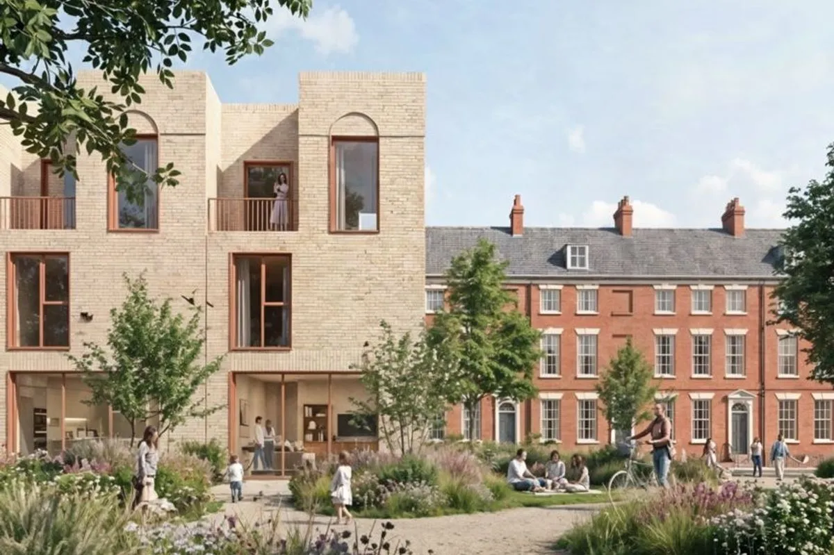 Artist impression of the Albion Square redevelopment public realm and mixed-use neighbourhood