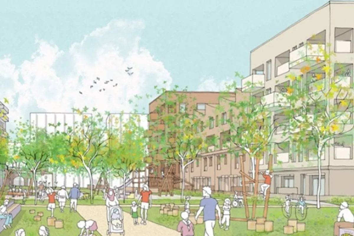 Artist impression of the proposed Pumpfields and Limekilns neighbourhood