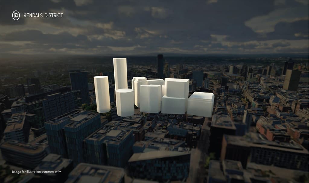 Public realm concept for the Kendals and St Mary's Parsonage district in Manchester