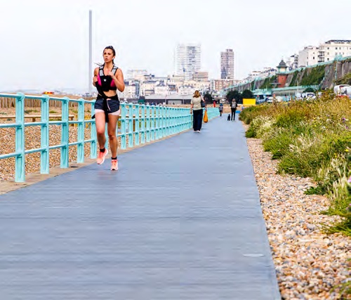 People using the completed Black Rock beach boardwalk