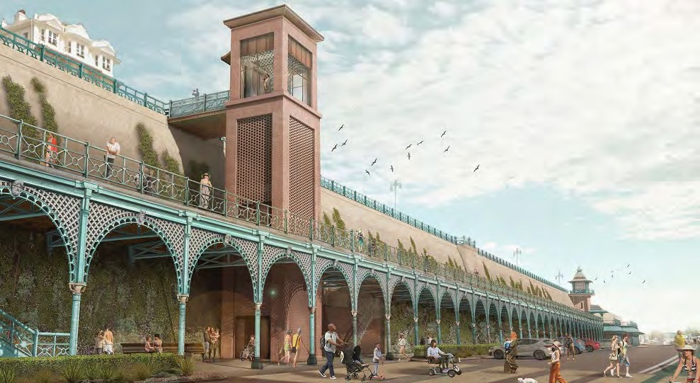 Illustration of the planned first phase of Madeira Terrace restoration