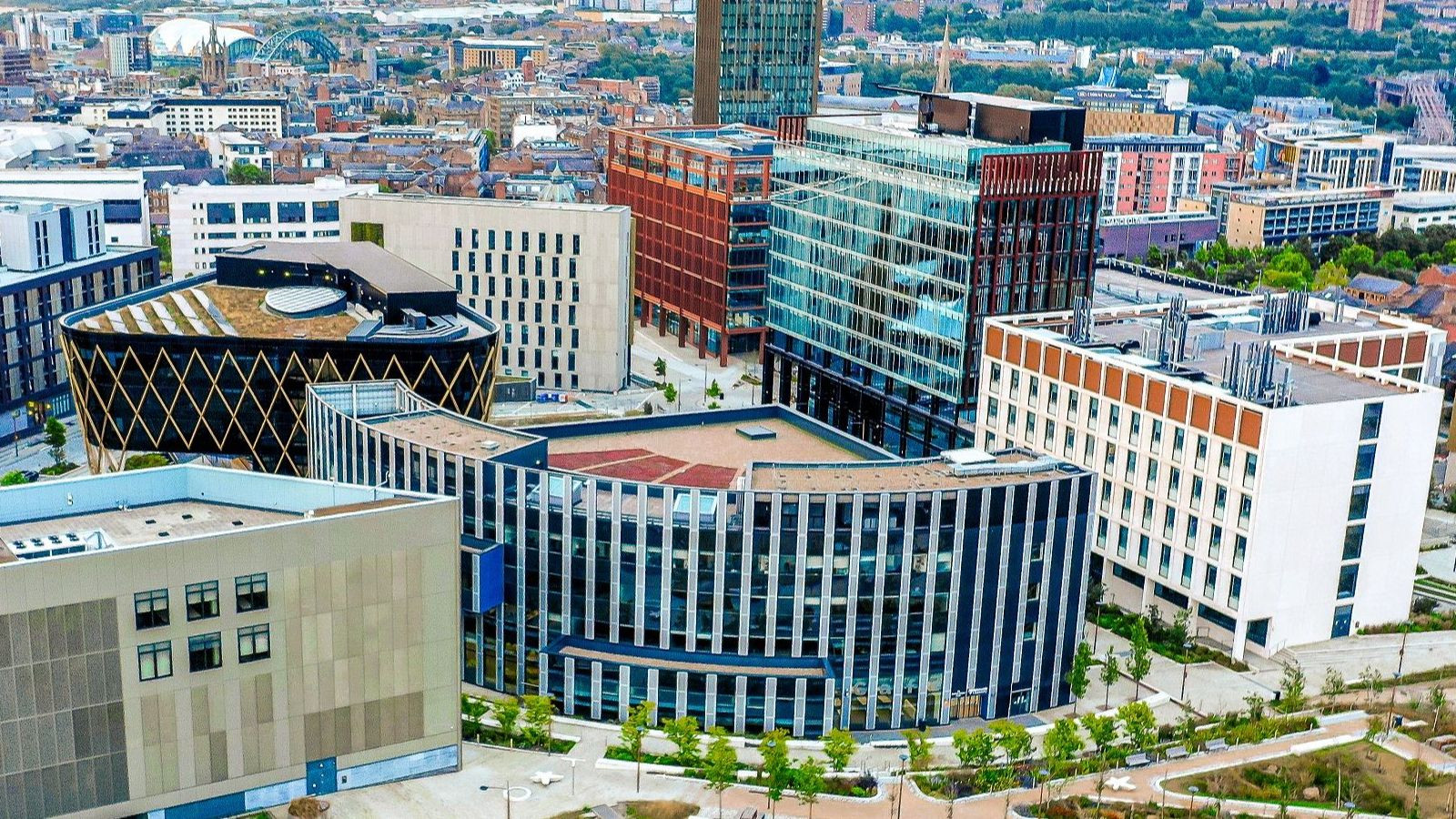 Aerial view of the Newcastle Helix innovation district