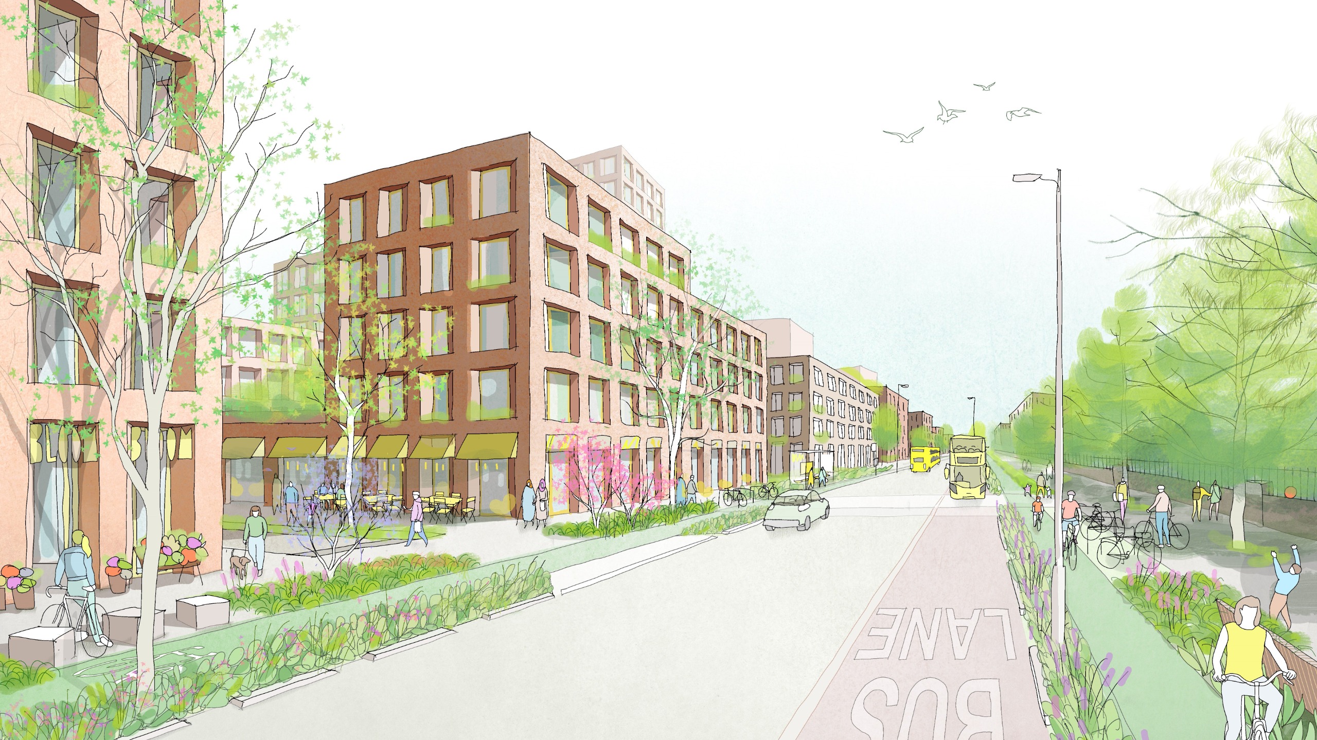 Illustrative view from the Strangeways and Cambridge Strategic Regeneration Framework
